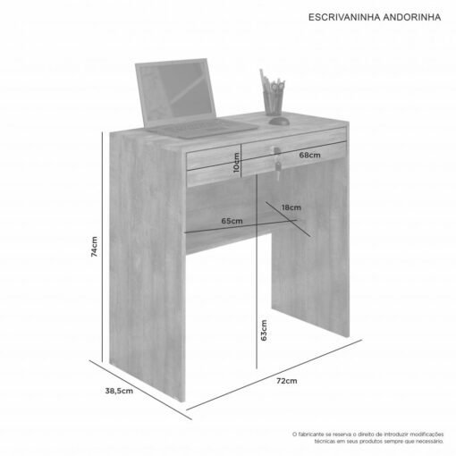 Escrivaninha Andorinha Café - Imagem 3