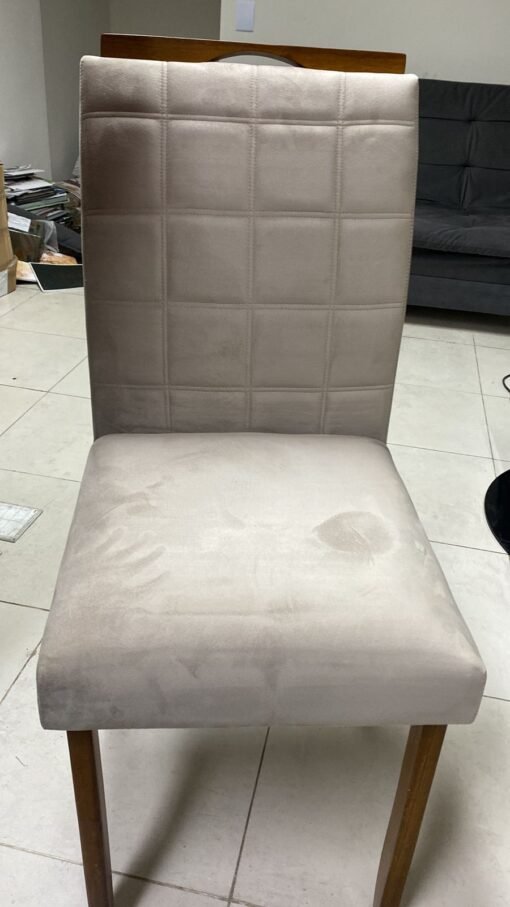 Mesa Los Angeles Tampo off white 80×160 cm com 6 Cadeiras Las Vegas Bege - Imagem 2