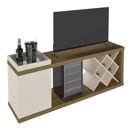 Rack Bar até 60″ Madrid Pinho/Off White - Imagem 2