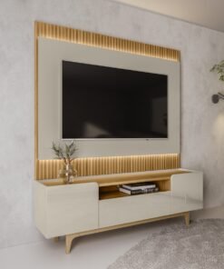 Painel até 70″ São Paulo 1.8 + Rack Orlando Tauari/Off White – LINEA BRASIL