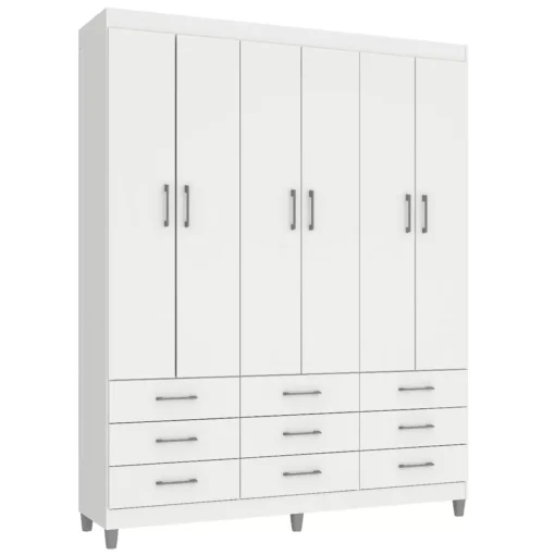 Guarda-Roupa 6 Portas Paraty 1,50 m Branco - Imagem 2