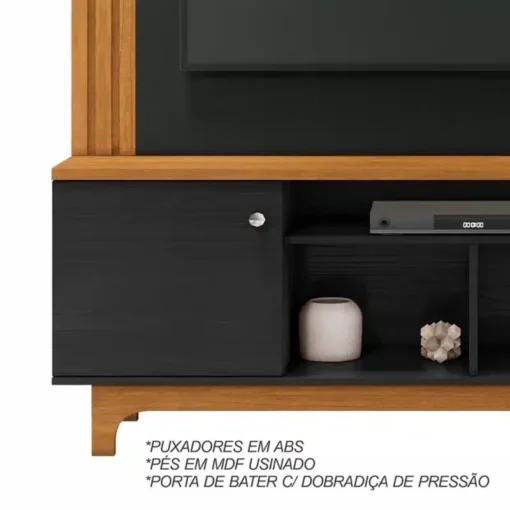 Home Bálsamo Cinamomo/Preto C/ Detalhe Ripado TV até 65 Polegadas Larg. 1.50m - JCM - Imagem 4
