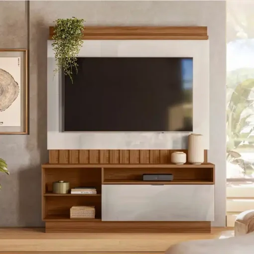 Home Diamantina com Detalhe Ripado Amêndoa- Off larg. 1.50m - Mobler