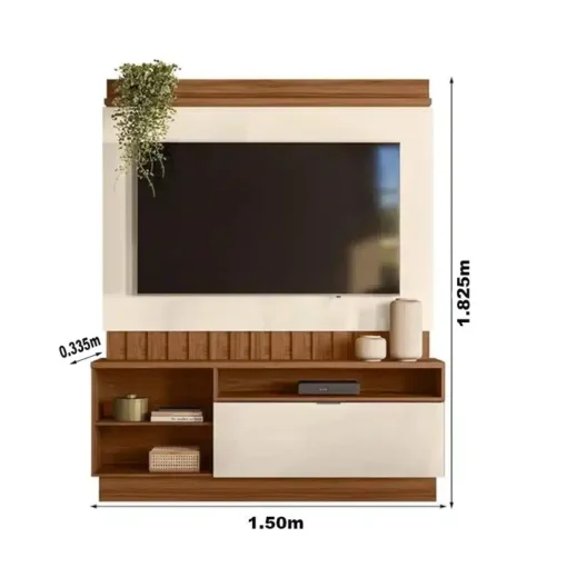 Home Diamantina com Detalhe Ripado Amêndoa- Off larg. 1.50m - Mobler - Imagem 4