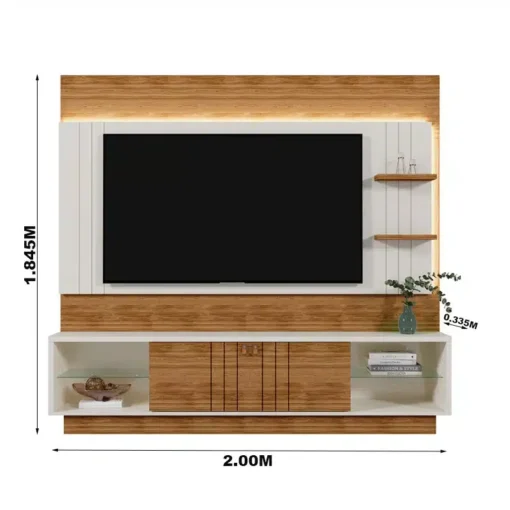 Home Guaíba com Detalhes Frisado Off-Amêndoa Larg. 2.00m - Mobler - Imagem 2
