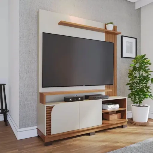 Home Jurerê Off/Freijó Para TV até 65 Polegadas Larg. 1.50m - Colibri
