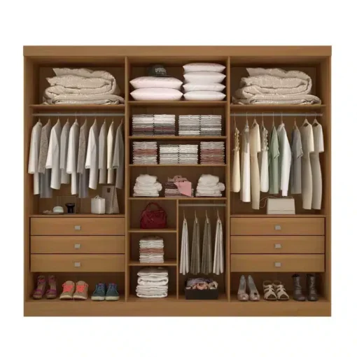 Roupeiro Casal Da Vinci Plus Branco 6 Portas 6 Gavetas 100% MDF Larg. 2.75m - D Doro - Imagem 3