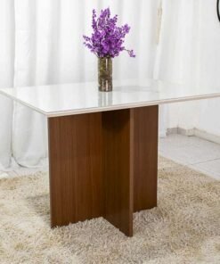 Mesa Jantar Helo 120×90 Tampo MDF Vidro Off Poliman