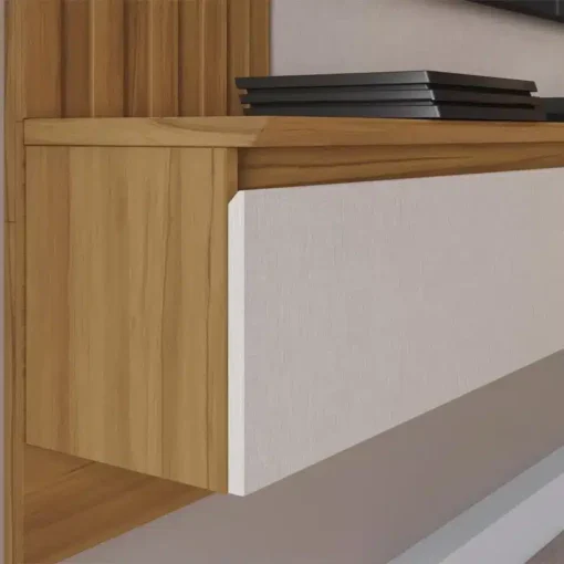 Painel NT Off/Freijó C/Detalhe Ripado Para TV até 65 Polegadas Larg. 1.60m - Notável - Imagem 5