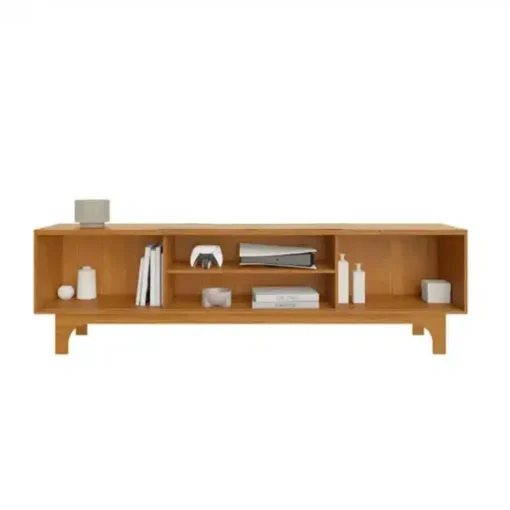 Rack Triunfo Cinamomo Larg. 2.00m + Painel Riso Cinamomo Ripado TV até 75 Polegadas Larg. 2.07m - JCM - Imagem 4