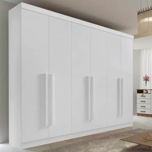 Roupeiro Casal Da Vinci Plus Branco 6 Portas 6 Gavetas 100% MDF Larg. 2.75m - D Doro