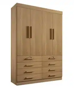 Roupeiro Solteiro Mônaco Cinamomo 4 Portas 8 Gavetas Larg. 1.60m - D Doro