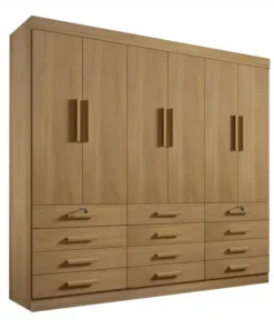 Roupeiro Casal Mônaco 6 Portas 12 Gavetas Cinamomo Larg. 2.40m D Doro