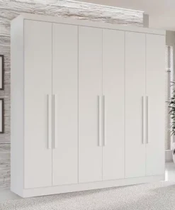 Roupeiro Casal Recife Branco 6 Portas Larg. 1.80m - Sallêto