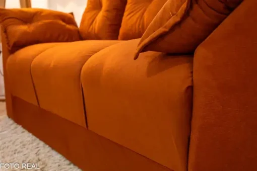 Sofá 3 e 2 lugares Petra Veludinho Terracota - Imagem 6