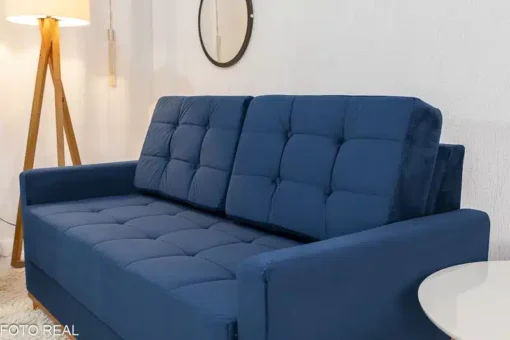 Sofá Áustria 3 Lugares + Poltrona Áustria Azul - Imagem 3