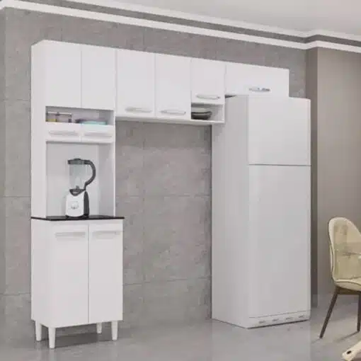 Cozinha Compacta Isadora Branco 8 Portas Larg. 2.02m - Poquema - Imagem 3