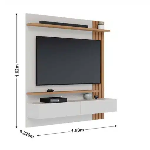 Home Suspenso Juriti Larg. 1.50m para TV até 65 Polegadas Off White/Freijó Colibri - Imagem 6