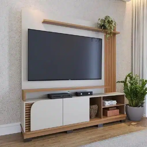 Home Jurerê Off/Freijó Para TV até 75 Polegadas Larg. 1.80m - Colibri