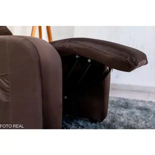 Poltrona Reclinável Punto Veludo Marrom 426 - Imagem 5