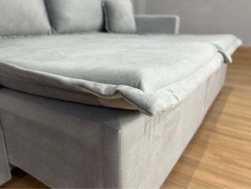 Sofá Cama Retrátil Reclinável Positano 1.80m Mod.80 - Prata Veludo - Imagem 4