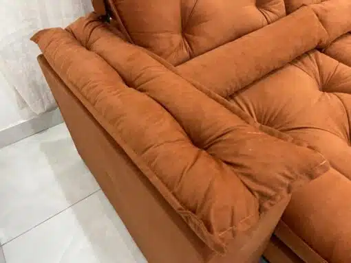 Sofá Retrátil Reclinável Brasão 2.70m- Terracota Veludo - Imagem 8