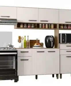 Cozinha Completa Siena 4 peças - Carvalho/Off White