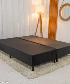 Box Queen Sued Preto 158x198x37 - Nosso Sonho