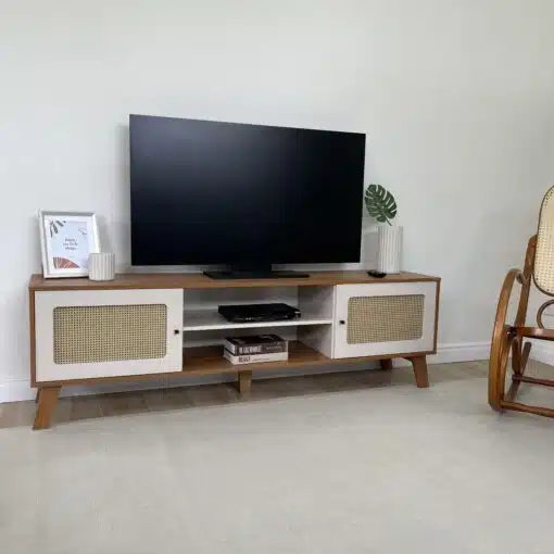 Rack Charlotte 75" - Cinamomo/Off White - Imagem 2