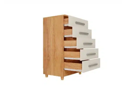 Cômoda Paola 5 gavetas – Cedro/Areia - Imagem 2