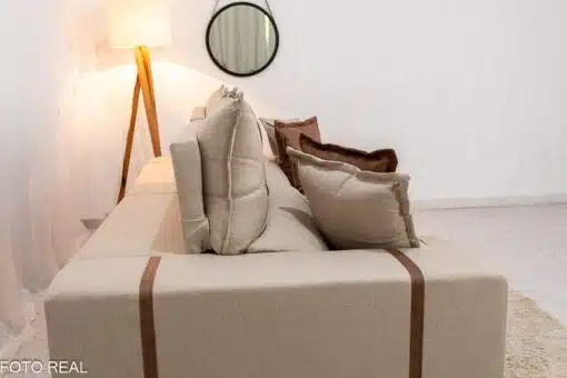 Sofá Retrátil Reclinável Gran Bello 2.50m Linho Bege - Molas Ensacadas - Imagem 8