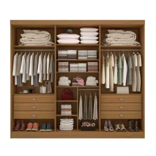 Roupeiro Casal Da Vinci Plus Cinamomo 6 Portas 6 Gavetas 100% MDF Larg. 2.75m - D Doro - Imagem 2