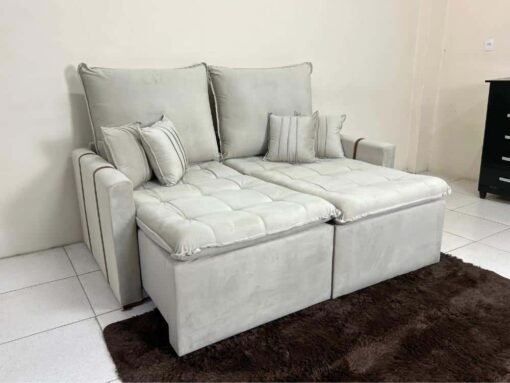Sofá Cama Chicago Plus 1.80m - Bege Veludo - Imagem 3