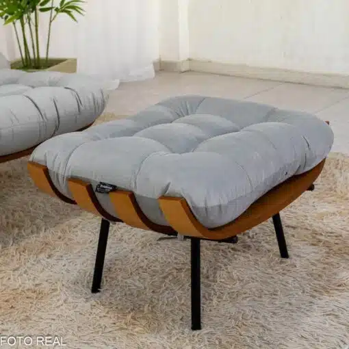 Poltrona C/Puff Florença Veludo Prata 823 - Imagem 4