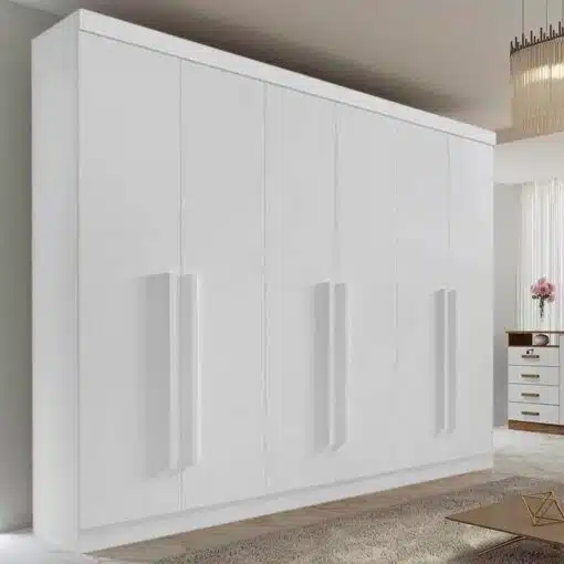 Roupeiro Casal Da Vinci Plus Branco 6 Portas 6 Gavetas 100% MDF Larg. 2.75m - D Doro - Imagem 3