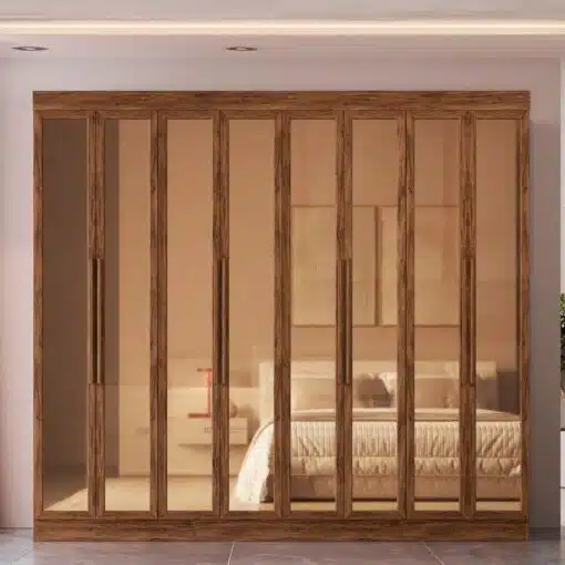 Guarda-Roupa 8 Portas Reflecta Los Angeles 70300 2,42 m Castanho – DORIPEL