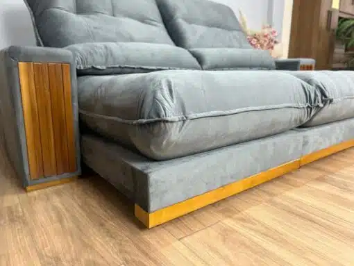 Sofá Retrátil e Reclinável Búzios 2.30m - Cinza Veludo - Imagem 6