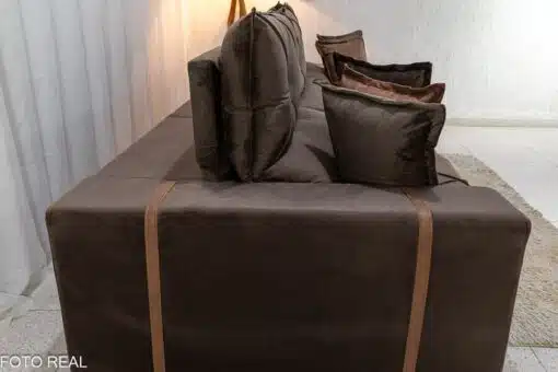 Sofá Retrátil Reclinável Gran Bello 3.20m Veludo Marrom - Molas Ensacadas - Imagem 8
