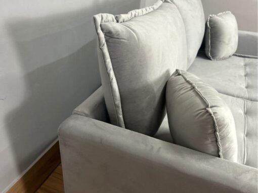 Sofá Cama Retrátil Reclinável Positano 1.80m Mod.80 - Prata Veludo - Imagem 6