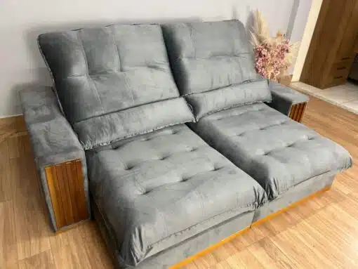 Sofá Retrátil e Reclinável Búzios 2.30m - Cinza Veludo - Imagem 5