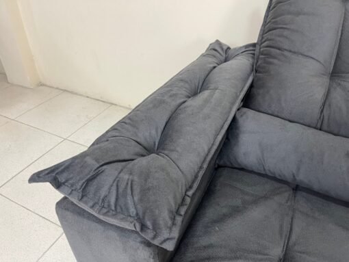 Sofá Retrátil Reclinável Atenas 2.70m - Cinza Veludo - Imagem 5