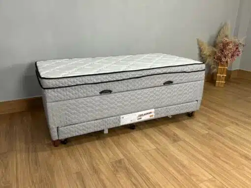 Cama Box Baú Sublime Molas Solteiro Com Auxiliar -  88X188X57 - Imagem 3