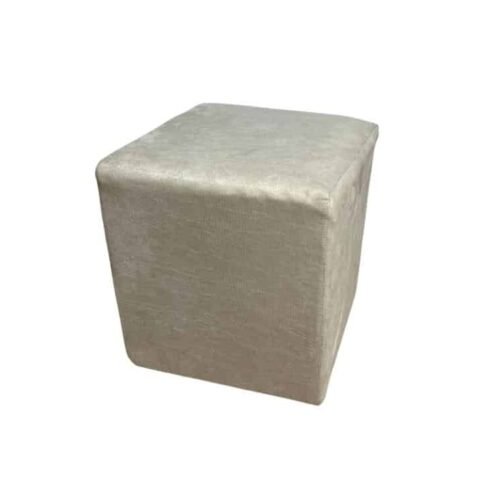Puff Quadrado - Bege Suede