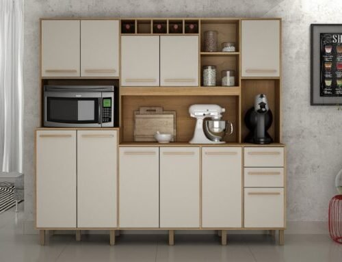 Armário Kit de Cozinha Petra 11 portas - Cinamomo/Off White