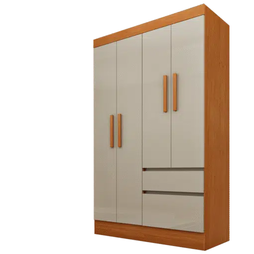 Guarda-Roupa 4 Portas Oregon/Belize 1,08 m Cinamono/Off White - TCIL - Imagem 5