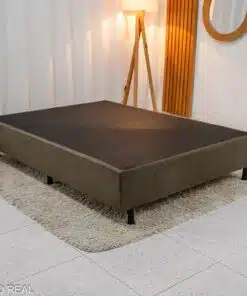 Box Casal Sued Marrom 138x188x37 - Nosso Sonho