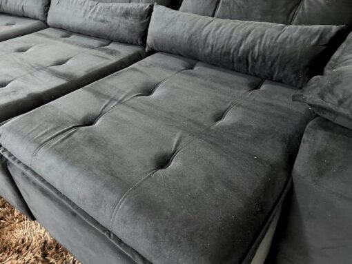 Sofá Retrátil Reclinável Atenas 2.70m - Preto Veludo - Imagem 5