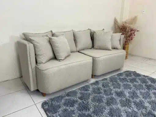 Sofá Orgânico Opel 2.00m - Linho Bege - Imagem 3
