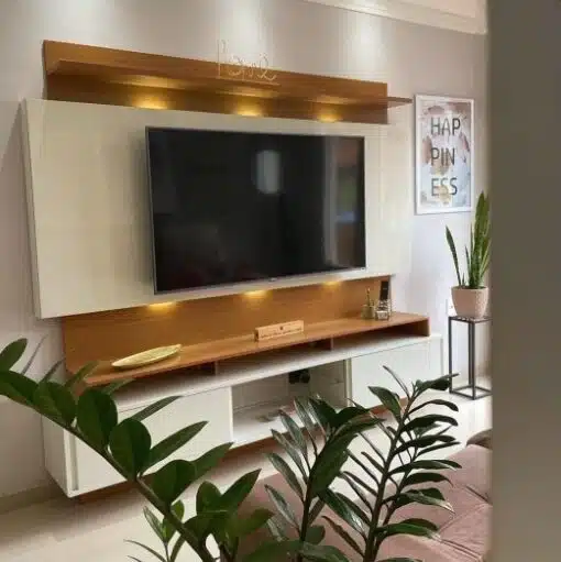 Estante Home até 65" Vera TB113L Off White/Freijó – DALLA COSTA - Imagem 6