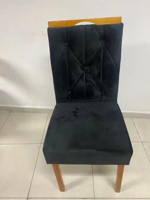Mesa Salinas 120 Cinamomo/Off White com 4 Cadeiras Yasmim Veludo Preto – AVALON DECOR + KM DECOR - Imagem 2